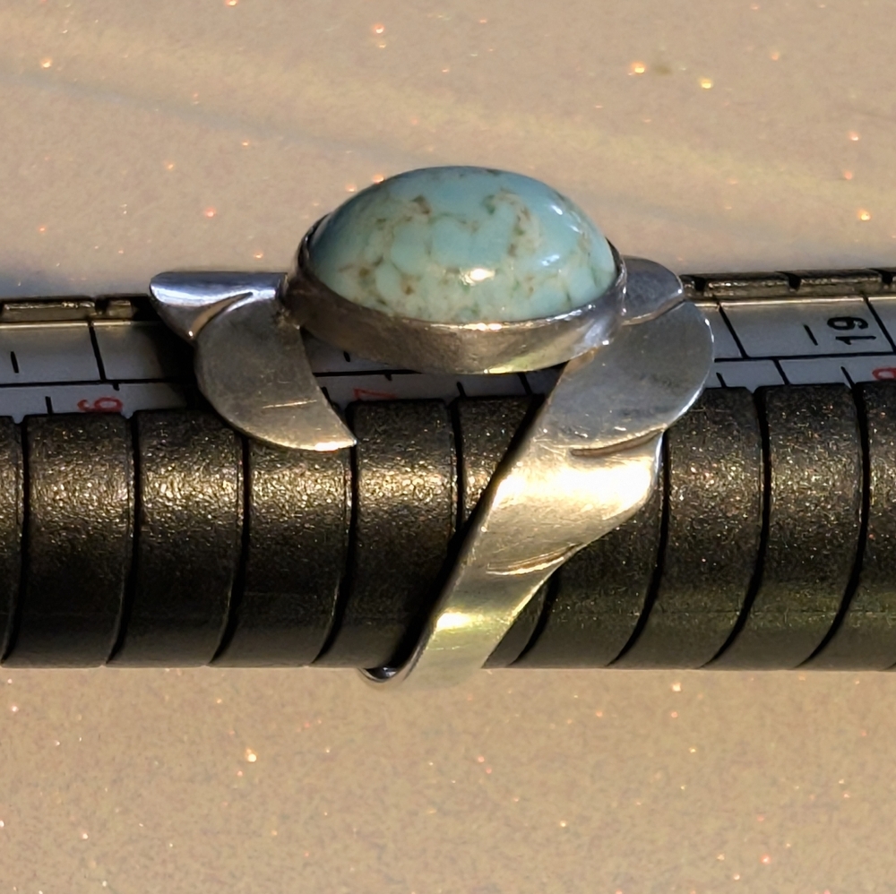 Favorite sterling silver Mexican turquoise stone Ring - Picture 2 of 4